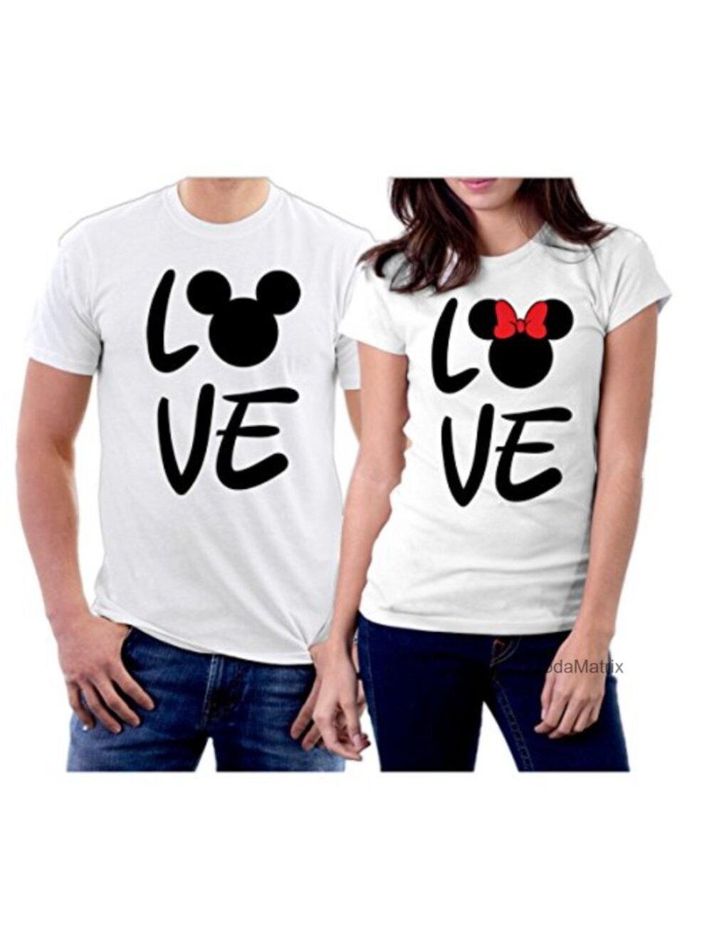 Matching Couples T-Shirts Set of 2 - Cotton Crew Neck Tee for Anniversary